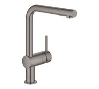 Grohe Minta - Grifo de fregadero con ducha extraíble, Hard Graphite cepillado 30274AL0
