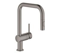 Grohe Minta - Grifo de fregadero con ducha extraíble, Hard Graphite cepillado 32322AL2