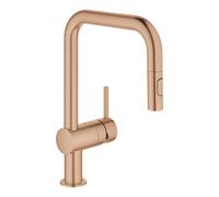 GROHE Grifo de fregadero Minta 32322DL2 con ducha extraíble Warm Sunset cepillado