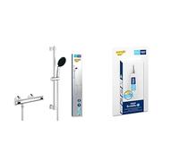 GROHE Precision Flow + QuickGlue S -Set de Ducha Termostática Expuesta (Teleducha Redonda 11cm 1 chorro, flexo de 1,75m, Barra de ducha 60cm, Funciones de seguridad, Water Saving) Cromo, 34800001