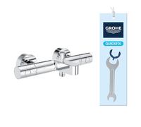 GROHE Precision Get - Grifo termostático de bañera con ahorro de agua (temperatura constante, protección antiquemaduras a 38°C, mezclador de baño y ducha con herramienta 3 en 1), cromo, 34774000