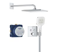 Grohe Precision SmartControl - Conjunto de ducha con termostato para instalación empotrada, 31x31 cm, 3 chorros, cromo 34876000