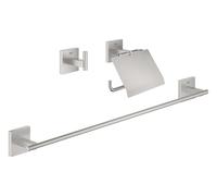Grohe QuickFix Start Cube - Set de accesorios de baño 3 en 1, supersteel 41124DC0