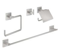 Grohe QuickFix Start Cube - Set de accesorios de baño 4 en 1, supersteel 41115DC0