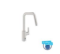 Grohe QuickFix Start - Grifo de fregadero electrónico con ducha extraíble, alimentación por baterías, supersteel 101243DC00