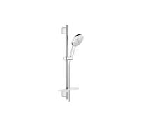 GROHE Rainshower 26578000 Smartactive - Juego de barras de ducha de mano de 3 pulverizaciones de 130 mm con riel de 900 mm, manguera Silverflex de 1750 mm, acabado cromado