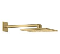 GROHE Rainshower 310 SmartActive Cube Juego de Ducha (Brazo de Pared 430 mm, Cabezal de Ducha 310 mm 2 Chorros, Sistema Antical), Forma Cuadrada, Oro Cepillado, 26479GN0