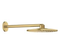 GROHE Rainshower 310 SmartActive Juego de Ducha de Cabezal con 2 Chorros (Cabezal de Pared 310 mm con Brazo Horizontal 430 mm, Sistema Antical), Forma Redonda, Oro Cepillado, 26475GN0