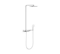 Grohe Rainshower conjunto de ducha a pared con termostato con rociador con efecto lluvia StarLight Chrome 26361LS0