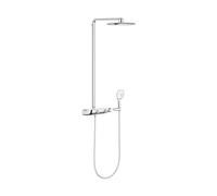 Grohe Rainshower conjunto de ducha a pared con termostato con rociador con efecto lluvia StarLight Chrome 26361000
