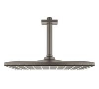 Grohe Rainshower - Rociador de ducha 310 Mono Cube 9,5 l/min, con brazo de techo, Hard Graphite cepillado 26566AL0