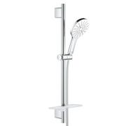 Grohe Rainshower SmartActive - Conjunto de alcachofa de ducha 130 9,5 l/min, 3 chorros, barras y mangueras 60 cm, blanco luna 26577LS0