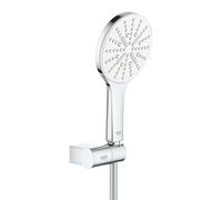 Grohe Rainshower SmartActive - Conjunto de alcachofa de ducha 130 9,5 l/min, 3 chorros, soporte y mangueras, blanco luna 26580LS0