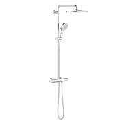 Grohe Rainshower conjunto de ducha a pared con termostato con rociador con efecto lluvia StarLight Chrome 26647000