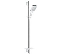 Grohe Rainshower SmartActive Cube - Conjunto de alcachofa de ducha 130 9,5 l/min, 3 chorros, barras 90 cm y mangueras, cromo 26587000