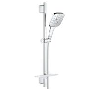 Grohe Rainshower SmartActive Cube - Conjunto de alcachofa de ducha 130 9,5 l/min, 3 chorros, barras y mangueras 60 cm, cromo 26584000