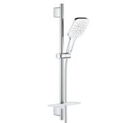 Grohe Rainshower SmartActive Cube - Conjunto de alcachofa de ducha 130 9,5 l/min, 3 chorros, barras y mangueras 60 cm, blanco luna 26584LS0