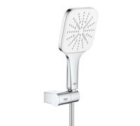Grohe Rainshower SmartActive Cube - Conjunto de alcachofa de ducha 130 9,5 l/min, 3 chorros, soporte y mangueras, blanco luna 26588LS0