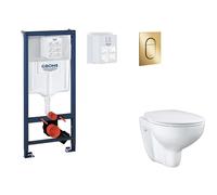 Grohe Rapid SL - Conjunto de instalación pre-pared, inodoro, asiento SoftClose y Arena Cosmopolitan S, botón Cool Sunrise SANI11BB4125