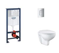 Grohe Rapid SL - Juego de instalación pre-pared, inodoro, asiento SoftClose y botón Skate Cosmopolitan, cromo mate SANI11BB2114