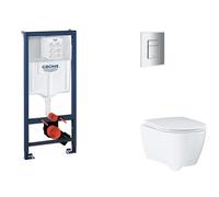 Grohe Rapid SL - Juego de instalación pre-pared, inodoro, asiento SoftClose y botón Skate Cosmopolitan, cromado SANI11BB2122
