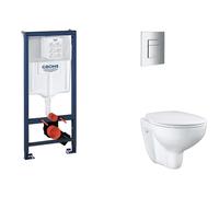 Grohe Rapid SL - Juego de instalación pre-pared, inodoro, asiento SoftClose y botón Skate Cosmopolitan, cromado SANI11BB2113