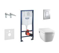 Grohe Rapid SL - Módulo de instalación en pared, ducha de bidé y asiento Tece, botón Skate Cosmo, rimless, SoftClose, cromo 38528SET-KT