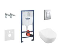 Grohe Rapid SL - Módulo de instalación en pared, taza y asiento Subway 2.0, DirectFlush, SoftClose, CeramicPlus y botón Skate Cosmo, cromo 38528SET-KI