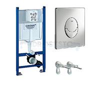 Grohe Rapid SL - Módulo instalación en pared para inodoro suspendido, cisterna GD2, pulsador de WC Skate Air, cromo 38745001