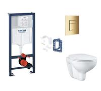Grohe Rapid SL - Set de instalación pre-pared, inodoro, asiento SoftClose, botón Skate Cosmopolitan y kit de lanzamiento para tableta, Cool Sunrise SANI11BB4154