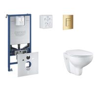 Grohe Rapid SLX - Conjunto de instalación pre-pared, inodoro, asiento SoftClose y botón Skate Cosmopolitan, Cool Sunrise SANI11BB4102