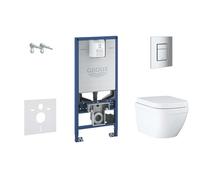 Grohe Rapid SLX - Módulo de instalación en pared, taza y asiento, pulsadores Skate Cosmopolitan S, rimless, SoftClose 39603SET-KX