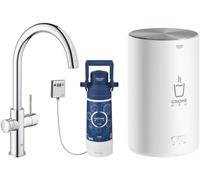 Grohe Red Duo 30083001 - Grifo C doble y calentador que hierve directamente desde el grifo, 100ºC al instante, cromado, tamaño M