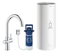 GROHE Grifo de fregadero Red Duo – calentamiento de agua y filtro, tanque L, cromo 30079001