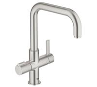 Grohe Red - Grifo monomando de fregadero Duo, supersteel 30097DC0