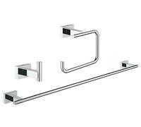 GROHE Kit de accesorios de baño Essentials Cube 3 en 1 StarLight Chrome 40777001
