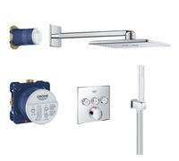 GROHE Conjunto de ducha empotrado SmartControl 34712000 con rociador efecto lluvia StarLight Chrome