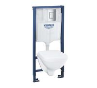 Grohe Solido - Conjunto de módulo de instalación empotrado, inodoro y asiento softclose, pulsador Even, cromo 39467000