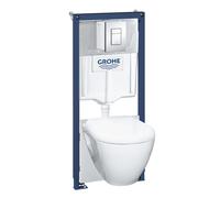 Grohe Solido - Conjunto de módulo de instalación empotrado, inodoro y asiento softclose, pulsador Skate Cosmopolitan, cromo 39468000