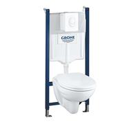 Grohe Solido - Conjunto de WC suspendido + inodoro y asiento softclose , pulsador de descarga Skate Air, color blanco 39117000