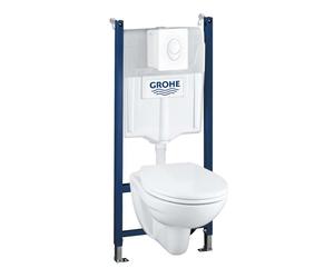 Grohe Solido - Conjunto de WC suspendido + inodoro y asiento softclose , pulsador de descarga Skate Air, color blanco 39117000