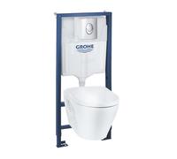 Grohe Solido - Kit de instalación empotrada, inodoro Serel y asiento softclose, pulsador de descarga Start, cromo/blanco 39583000