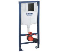 Grohe Solido - Módulo de instalación empotrado para inodoro suspendido, pulsador Even, negro mate 388112430
