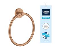 GROHE Start 41174DL0 - Toallero (Metal, Cierre Oculto, Tornillos y Tacos), tamaño 200 mm, Bronce Cepillado cálido Atardecer