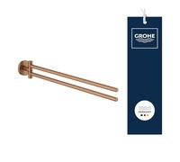 GROHE Start 41183DL0 - Toallero Doble (para 2 Toallas Grandes, 44 cm de Largo, Giratorio, con Tornillos y Tacos, fijación Oculta, Superficie Duradera), Color Bronce cálido