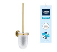 GROHE Start 41185GN0 - Juego de escobillas para Inodoro sin taladrar (escobilla con Soporte, para Pegar o taladrar, con Tornillos y Tacos, Comprar Pegamento por Separado), Cool Sunrise, Dorado