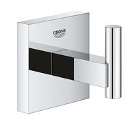 GROHE Start Cube QuickFix - Colgador de baño individual, cromo, para pegar (pegamento QuickGlue A1) o atornillar, ref. 40961000