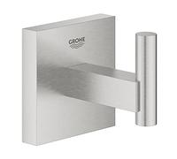 GROHE Start Cube QuickFix - Colgador de baño individual, gris mate, para pegar (pegamento QuickGlue A1) o atornillar, ref. 40961DC0