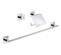 GROHE Kit de accesorios Start Cube 3 en 1 cromo (portarollos, colgador, barra) 41124000