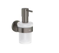 GROHE Start Dispensador de jabón con Soporte (Metal y Vidrio, Capacidad de llenado de 160 ml, fijación Oculta, Incluye Tornillos y Tacos), Antracita Grafito Duro Cepillado, 41195AL0